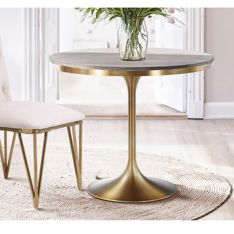 Wrought Studio Bankcroft Counter Height Pedestal Dining Table Wayfair